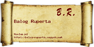 Balog Ruperta névjegykártya